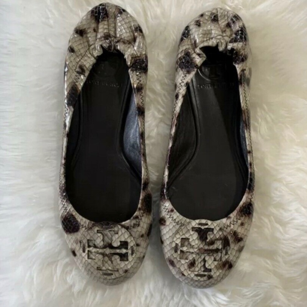 Tory Burch Reva Snake Print Flats